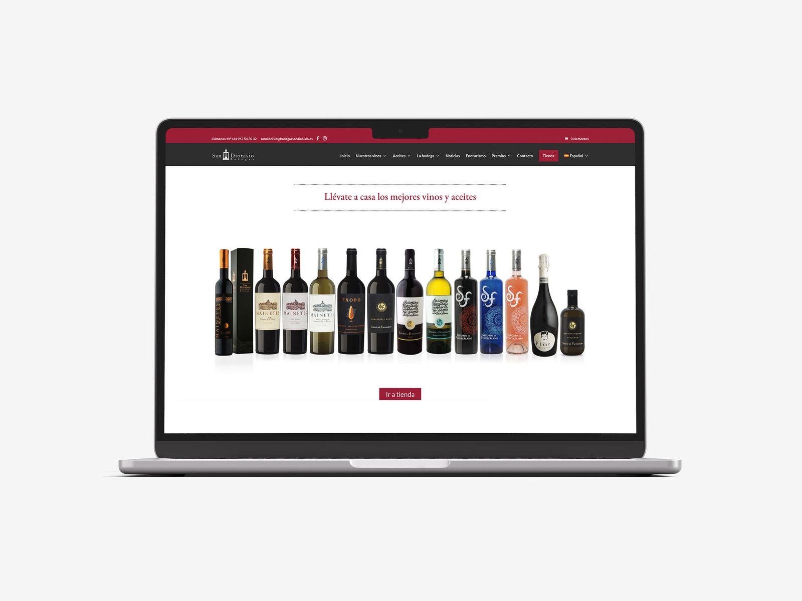 Diseño UI/UX de la página de inicio de la web de Bodegas San Dionisio