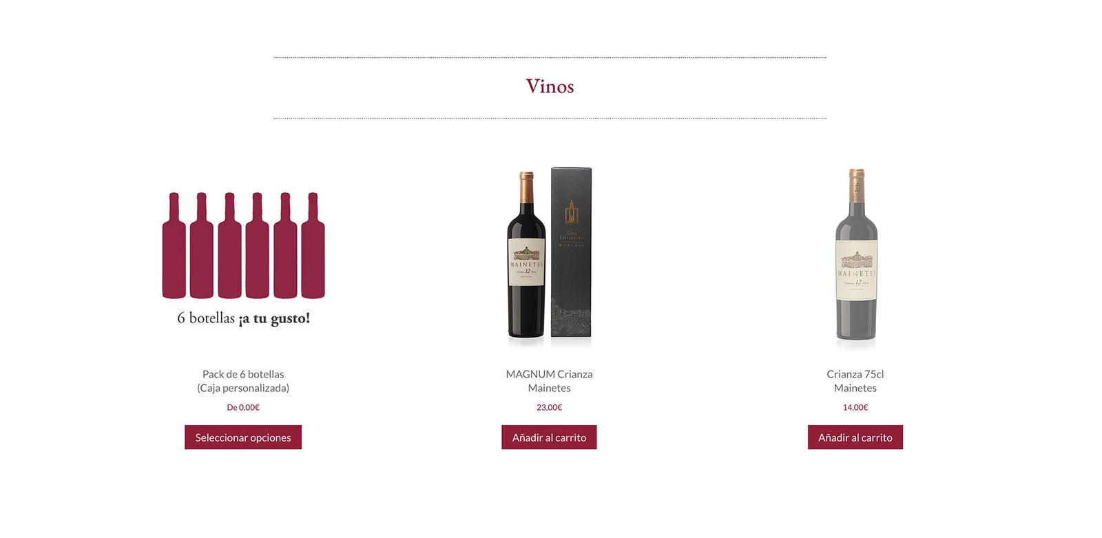 Diseño UI/UX de la tienda online de Bodegas San Dionisio